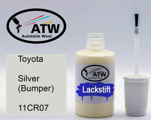 Toyota, Silver (Bumper), 11CR07: 20ml Lackstift, von ATW Autoteile West.